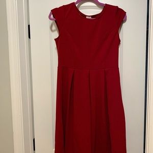 Red, polyester, spandex dress